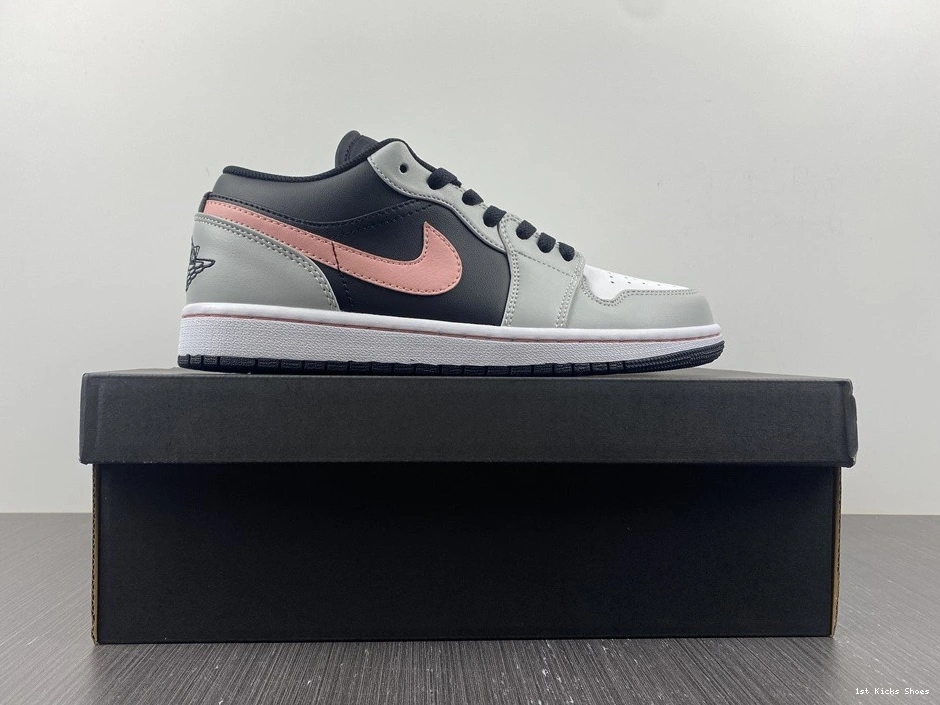 Air 1 Low Jordan Black 553558-062 Pink Grey White 1001